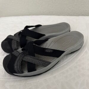 Keen Kira Mule Black Grey Strappy Outdoor Comfort Slides Shoes Size 7